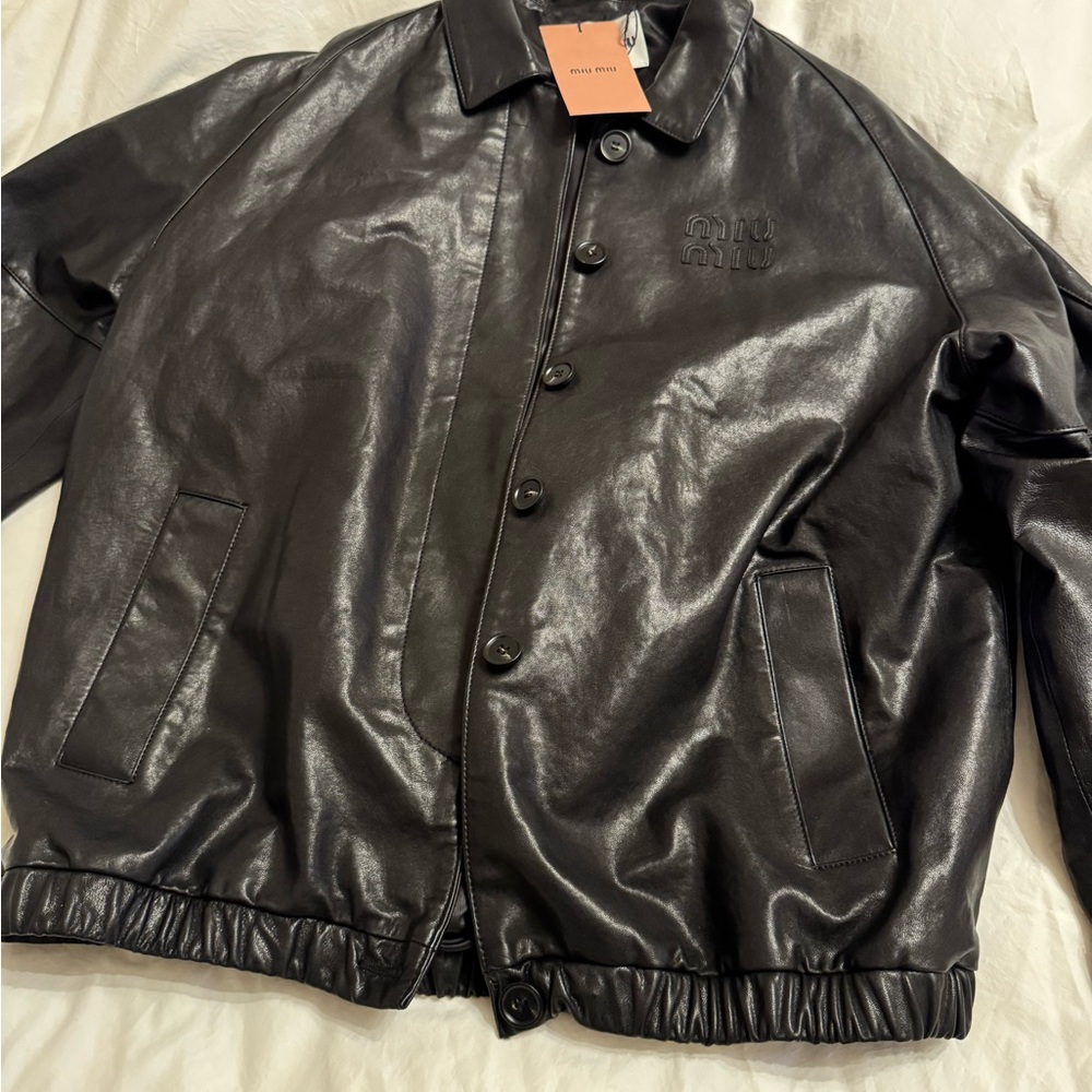 Miu Miu Black Leather Jacket for women